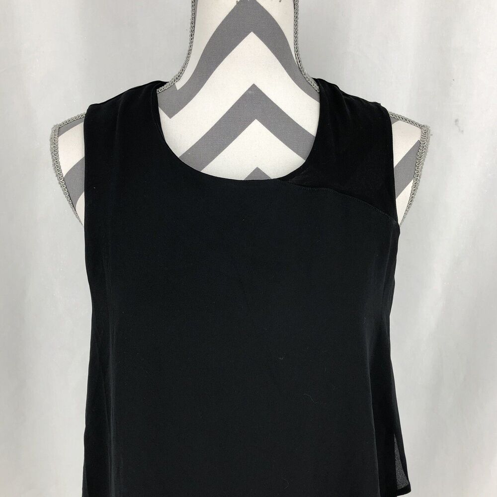 Mossimo Black Dressy Sleeveless Asymetrical Top Keyhole Back Medium